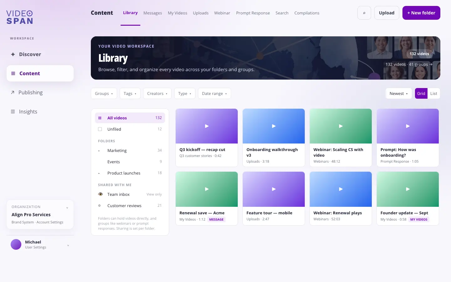 Videospan V3 connected content library